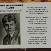 Есенин Вот Оно Глупое Счастье