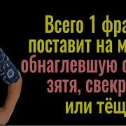 Будут Как Шёлковые Как Быстро Поставить На Место Любую Наглую Сноху Зятя Тёщу Или