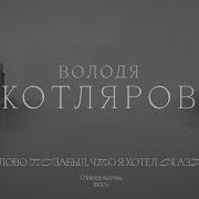 Я Слово Позабыл Что Я Хотел Сказать Володя Котляров