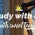 Study 2HR Watching KOREAN TEMPLE With SUNSET STUDY WITH ME Real Time Calm Music 의대생 스터디윗미
