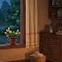 Cozy Night 1940s Oldies Music Playing In Another Room At Vintage Kitchen Fireplace Sounds