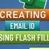 Creating Email Id Using Flash Fill In Excel By Pavan Lalwani Shorts