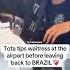 Tota Tips Waitress At The Airport Before Leaving Back To BRAZIL Tota Shorts Brazil