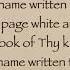 Hymn Reading Is My Name Written There