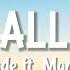 Cheat Codes Do It All Over Lyrics Ft Marc E Bassy