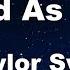 Cold As You Taylor Swift Karaoke No Guide Melody