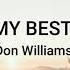Don Williams You Re My Best Friend Lyrics