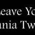 I Won T Leave You Lonely Shania Twain Lyrics