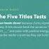 LESSON 8 The Five Titles Tests