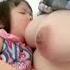 Big Boob Breastfeeding Mother Feed Milk To Baby Breastfeeding Babyfeeding Breastmilk