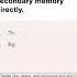 CPU Doesn T Access Secondary Memory Directly Computer Memory In English By MCQDump