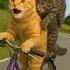 Две милые кошки едут на велике и одна из них пукает Fart Funny приколы Memes Cats юмор