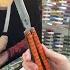 Нож бабочка балисонг AtroposKnife Demon Lizard сталь N690 рукоять титан G10 Orange