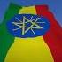 Ethiopia Flag Waving Over Blue Sky