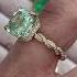 Modern Vintage Old World 4CT Asscher Colombian Emerald Hidden Diamond Halo Accent Engagement Ring