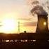 Sunrise Sunset Behind The Temelin Nuclear Power Plant CS