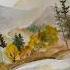 Simple Watercolor Sketch Mountains In Autumn Watercolor Sketch Art акварель горы осень
