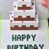 DIY Minecraft Pop Up Birthday Cake Greeting Card Cute Gift Idea Paper Craft