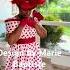 Chic Polka Dots Flare Dress With A Waist Cinch Elegant Sleeves Style Red And White