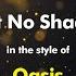 Oasis Cast No Shadow Karaoke Version From Zoom Karaoke