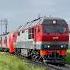 Тепловоз ТЭП70БС с электропоездом ЭС2ГП на станции Сортавала ржд Train поезд Railway вагоны