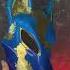 Egyptian Anubis Mask Blue Gold Pro Mask Martialarts Decor Art 3dprinting