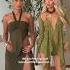 The Perfect Our Two Piece Set Deeply V Necked Long Sleeved Top With Sheer Halter Neck Maxi Dress