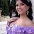 Lavender Rose Glitter Tulle Quince Dress W Detachable Off Shoulder Straps And Gauntlet Sleeves