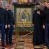 У иконы Святой Троицы прп Андрея Рублева поем тропарь и поздравляем вас с праздником троица