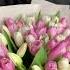 Букет 51 белый и нежно розовый тюльпан Cyberflora2859